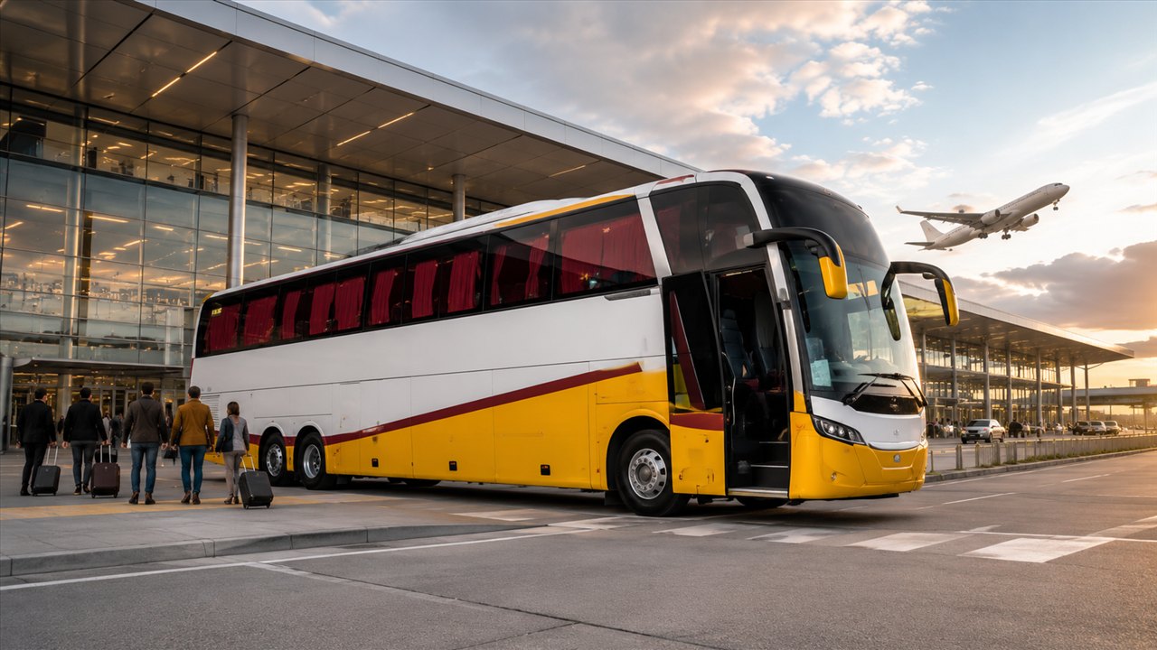 Bus TransKadise en aeropuerto